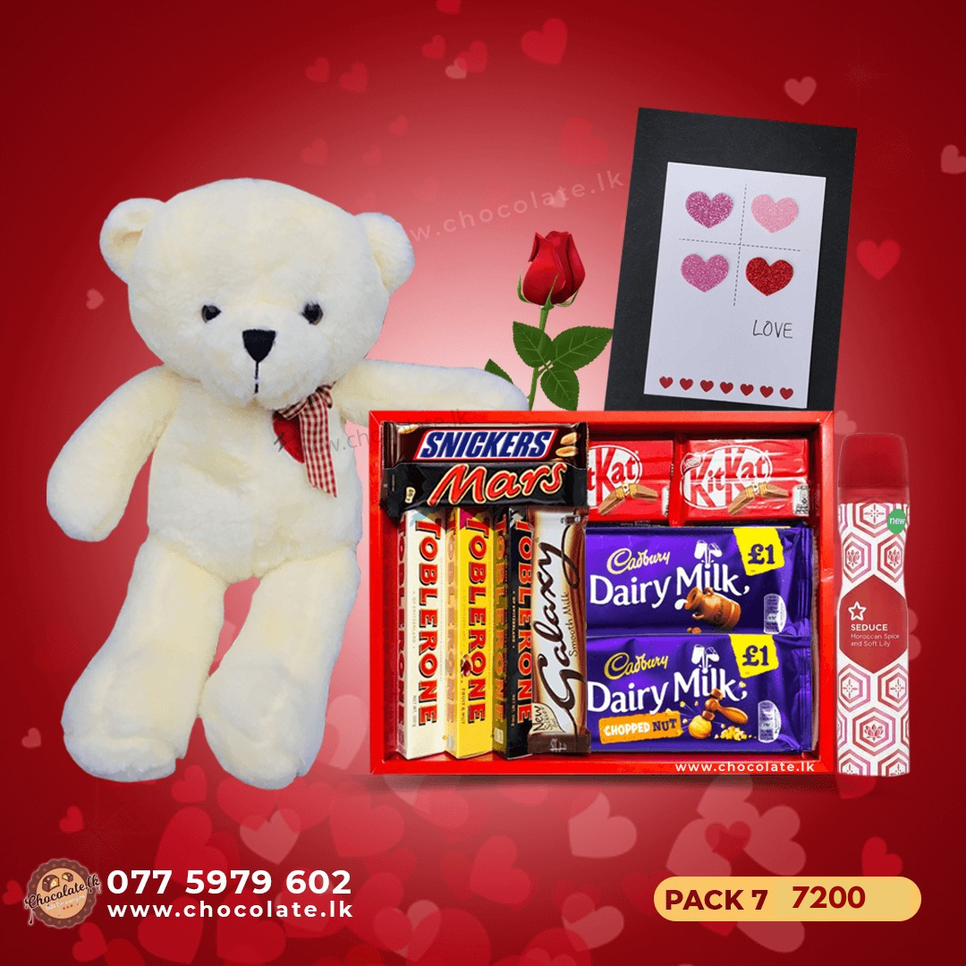 Chocolate gift box with teddy bear - Chocolate.lk