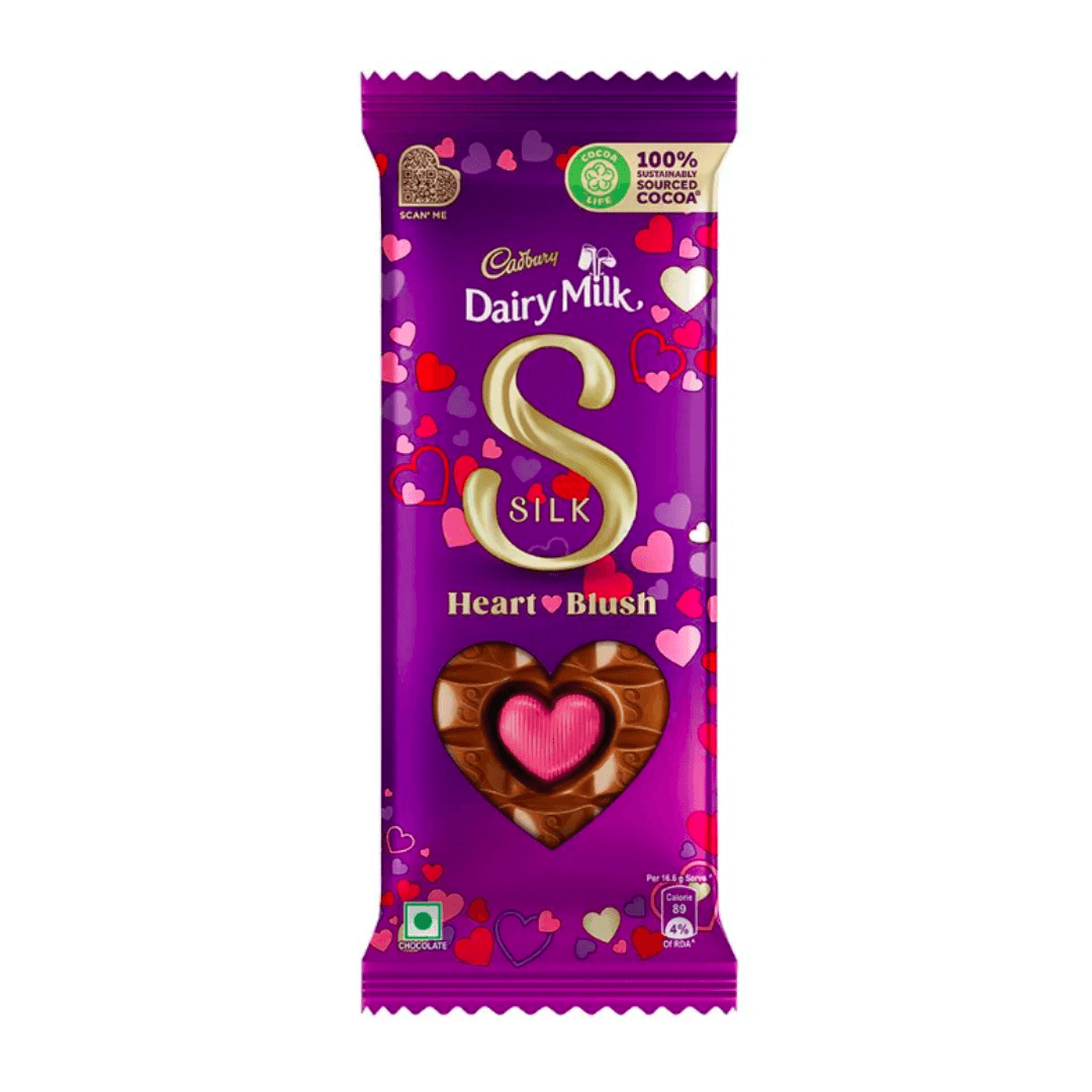 Cadbury Dairy Milk Silk Valentine Heart Blush - Chocolate Bar, Gift ...